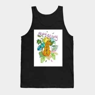 Tiger Stay Strong illustration Tank Top